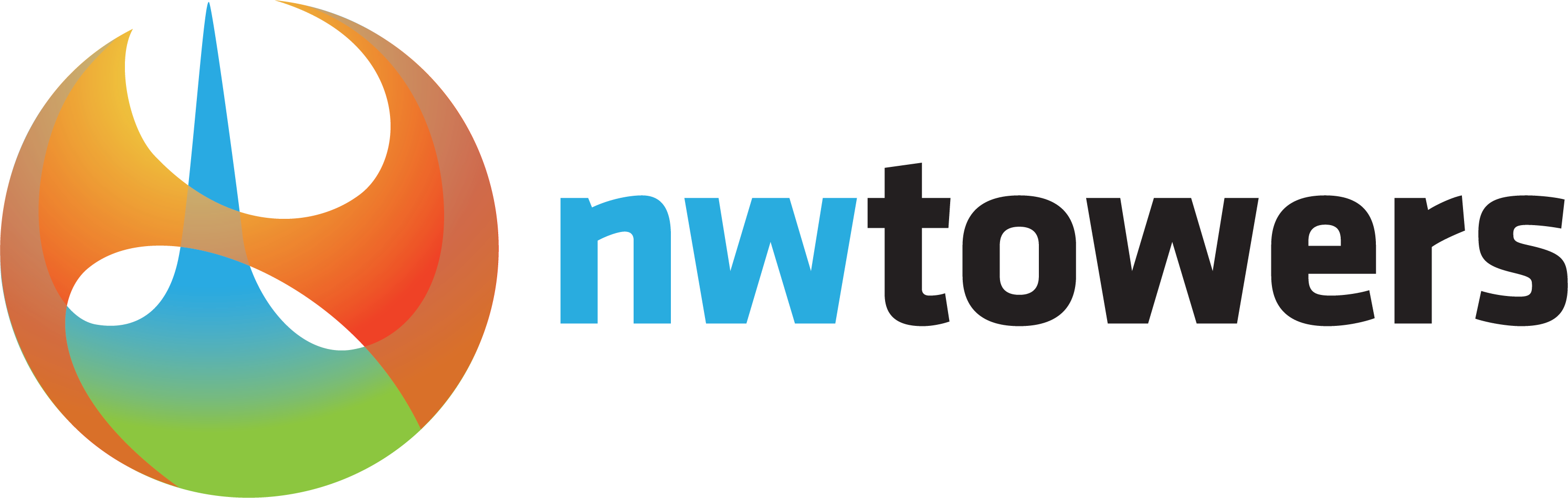 NW Towers logo with a colorful emblem and text on a white background.