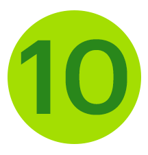 The number 10 in a green circle