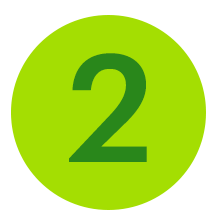 The number two inside a lime green circle