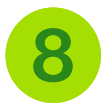 The number 8 in a green circle